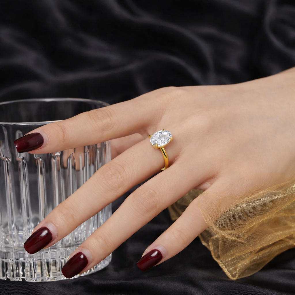 3.5 Carat White Crystal Cocktail Ring