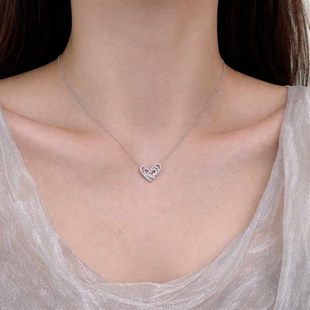 Three Open Heart Necklace