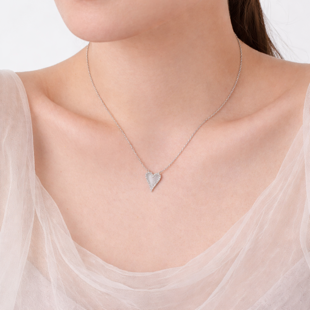 White Shell Heart Necklace