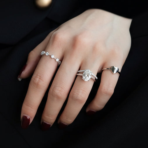 Wishbone Half Eternity Ring