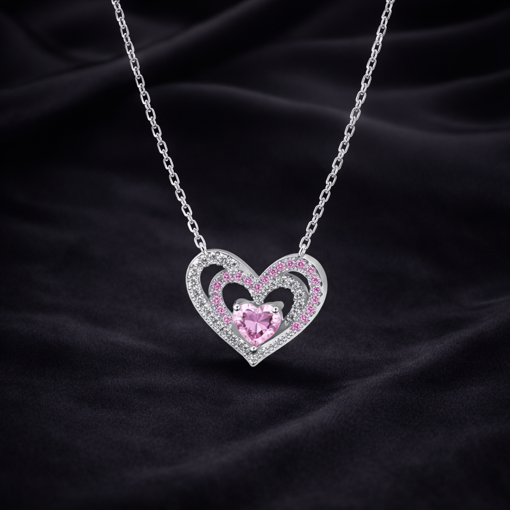 Three Open Heart Necklace