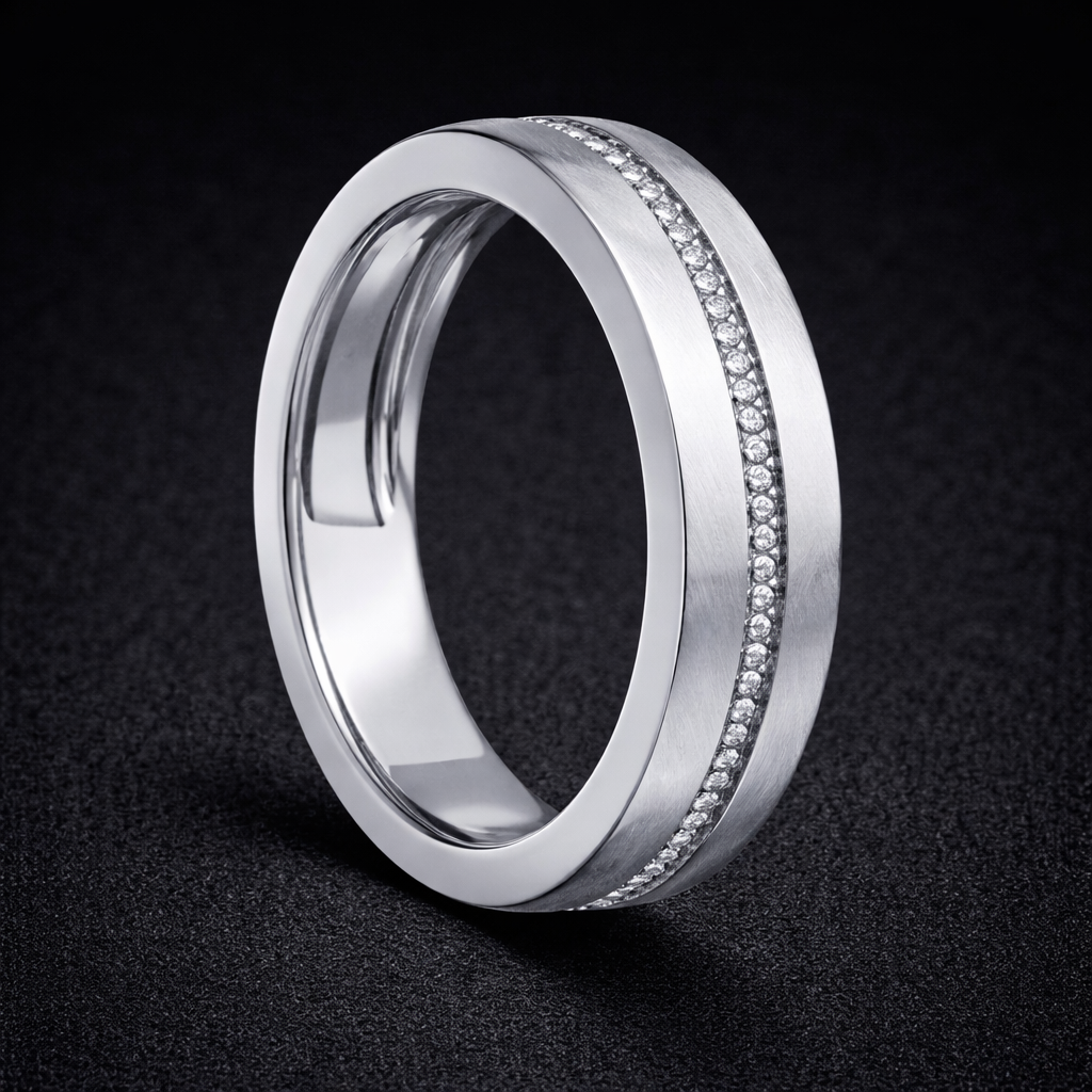 Wedding Band with Zircon
