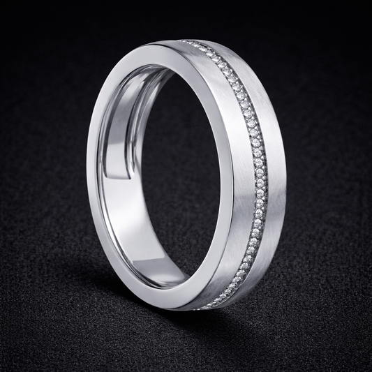 Wedding Band with Zircon