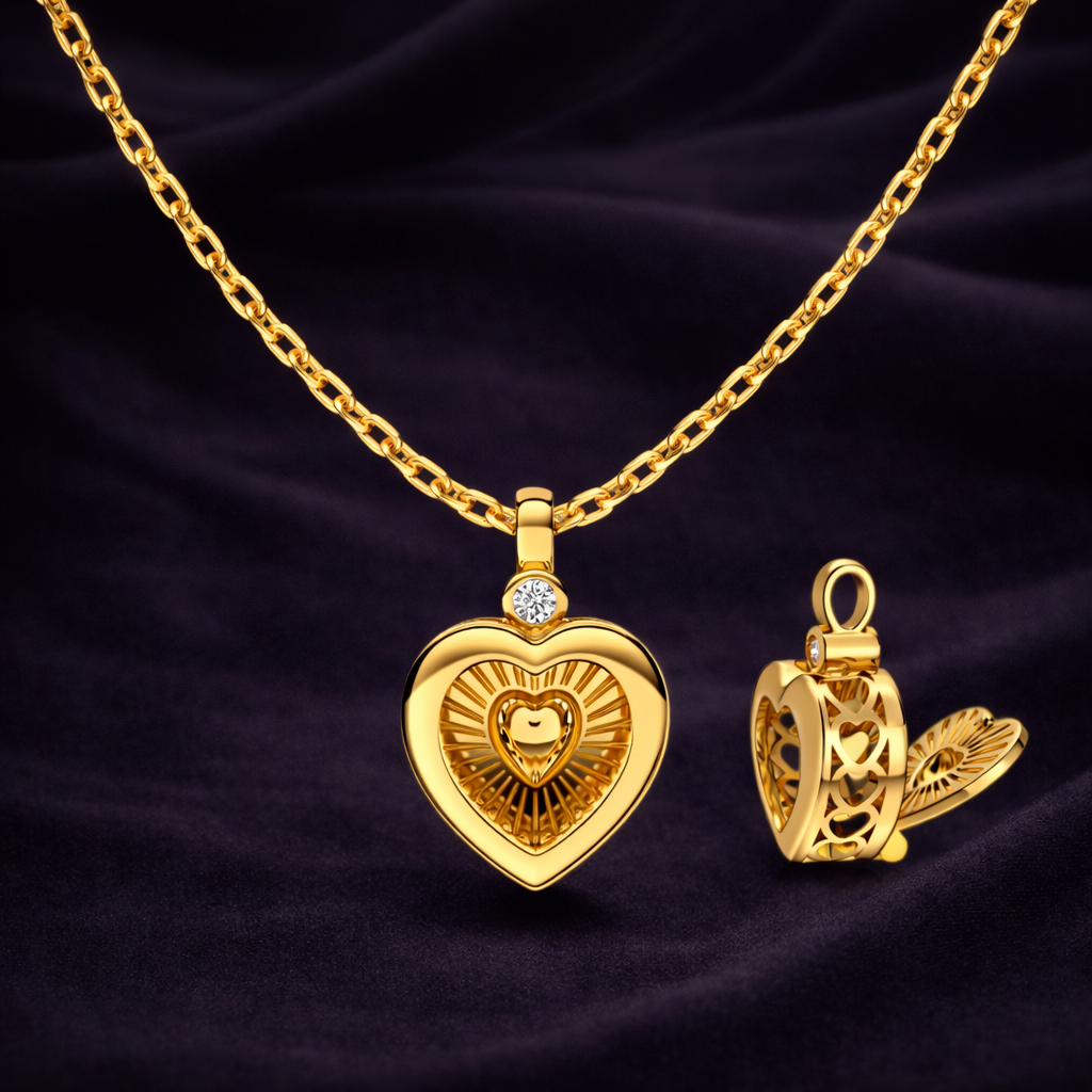Heart Locket Pendant Necklace