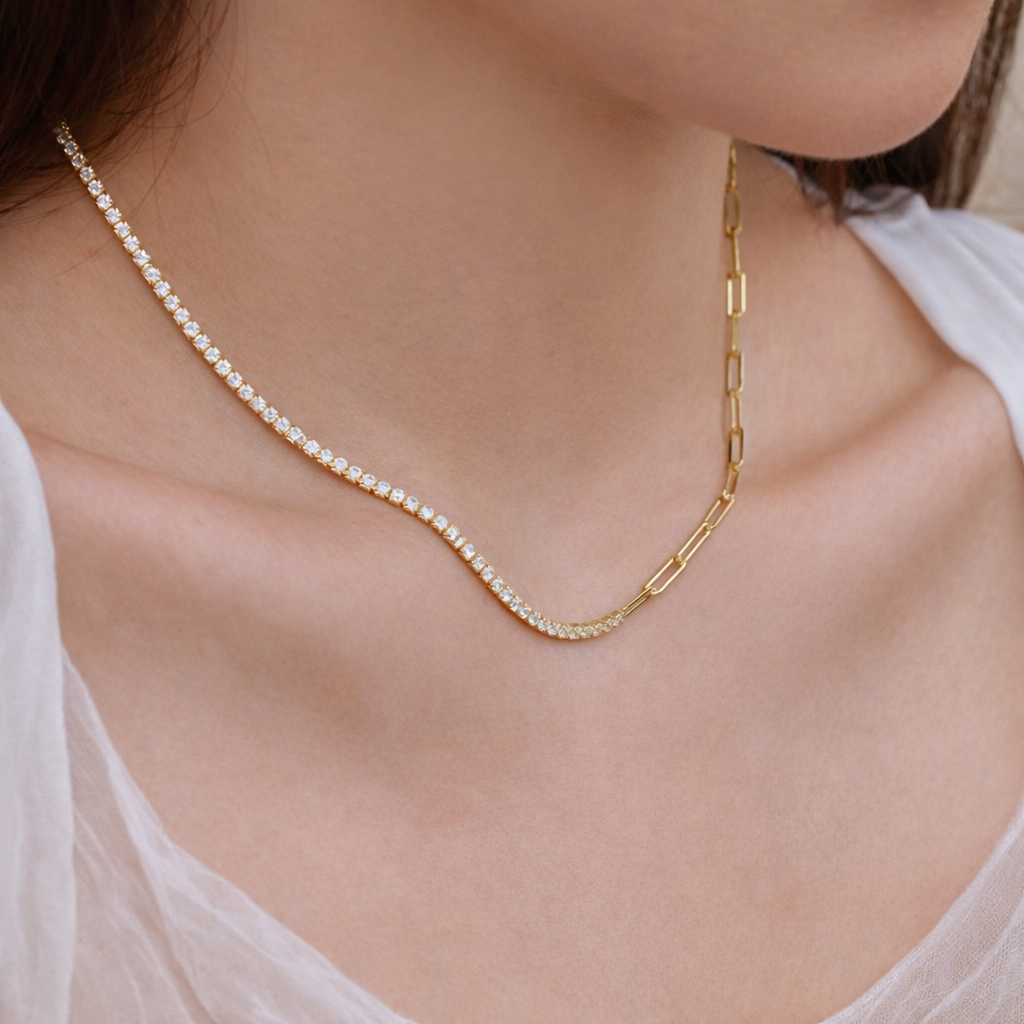 Paperclip Tennis Necklace