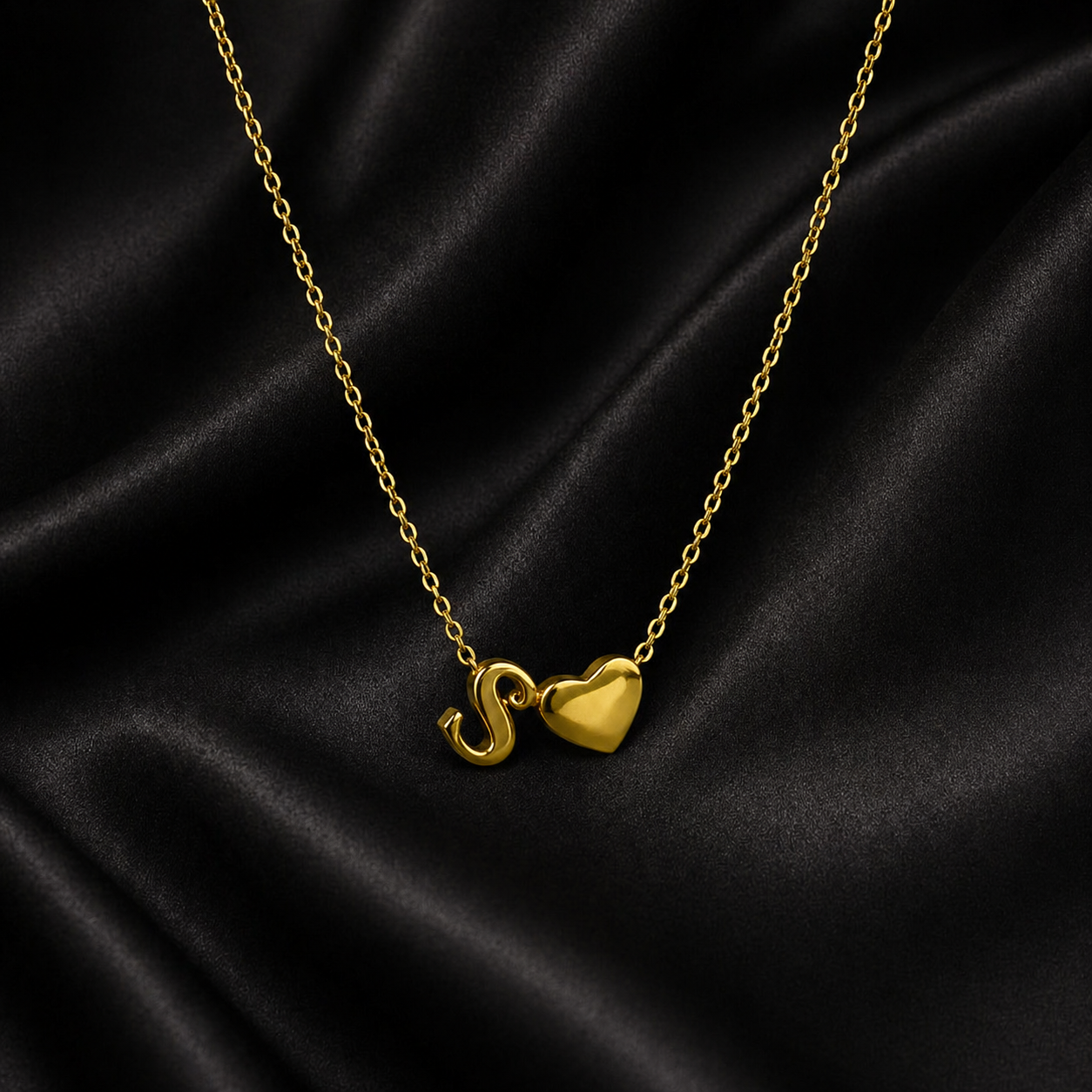 Heart and Initial Pendant Necklace