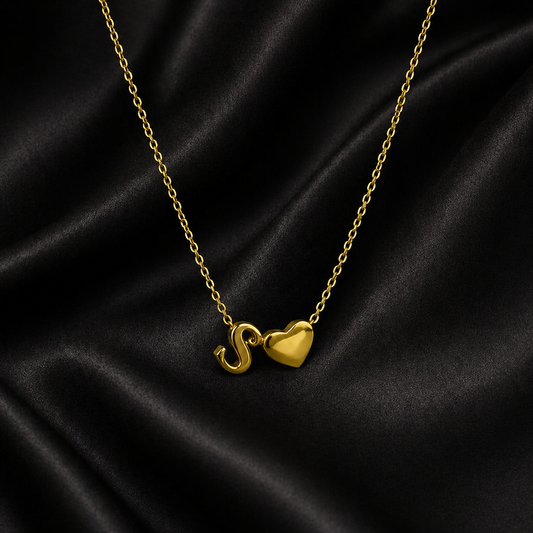 Heart and Initial Pendant Necklace