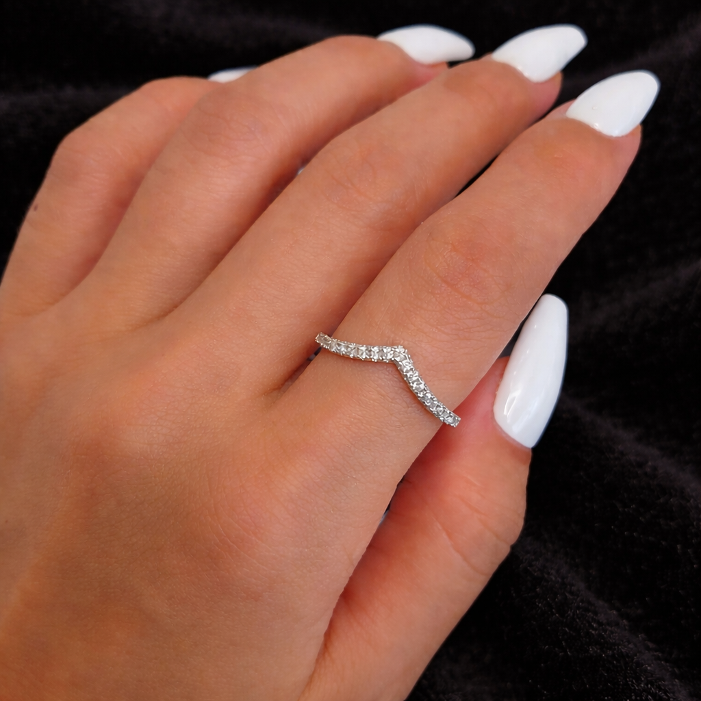 Wishbone Half Eternity Ring