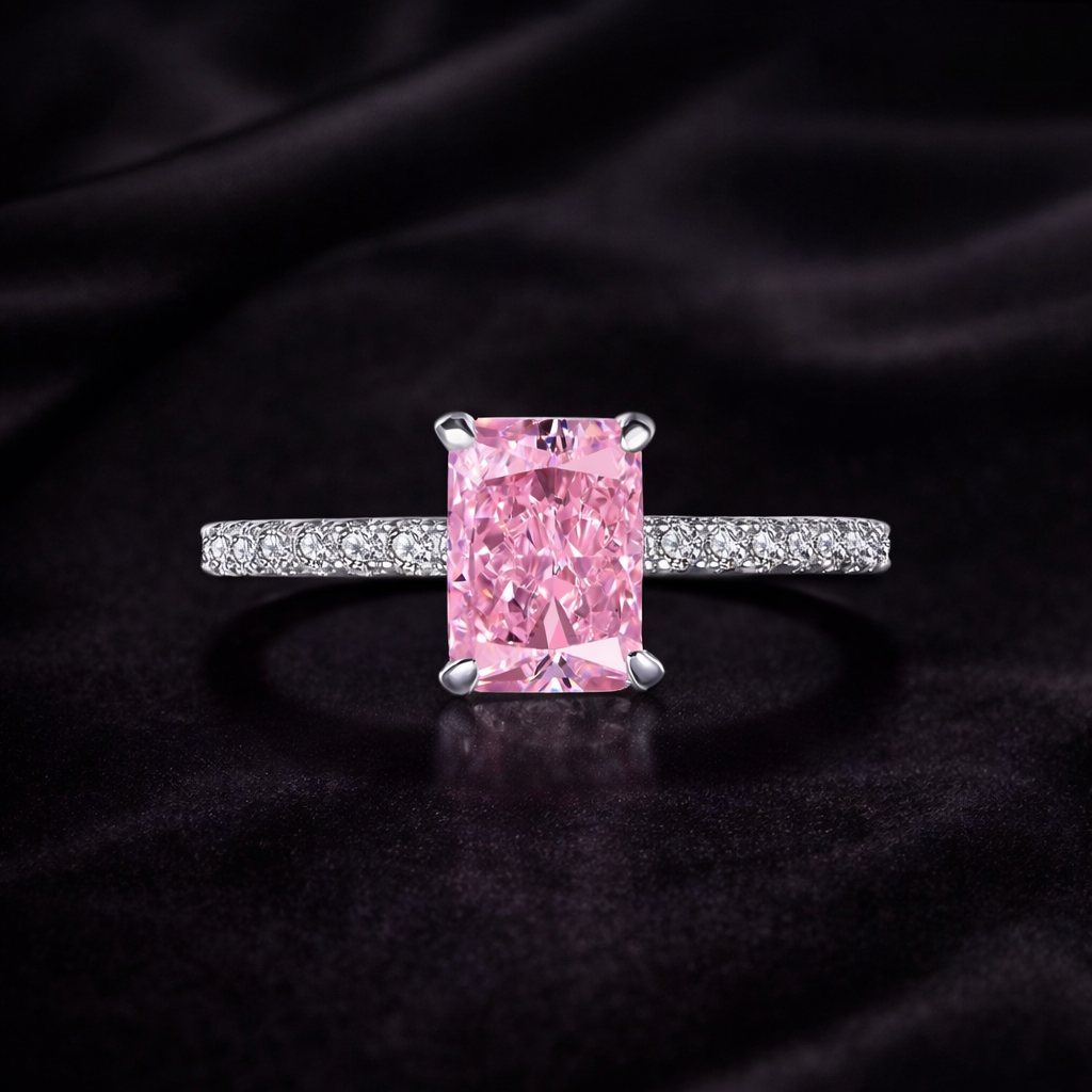 2 Carat Pink Gemstone Engagement Ring