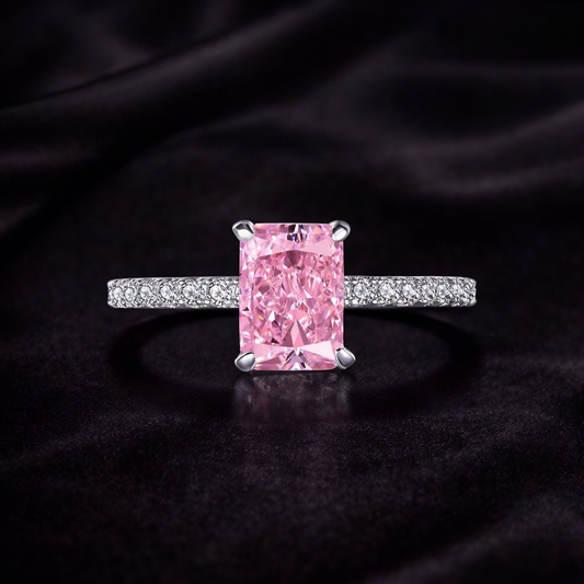 2 Carat Pink Gemstone Engagement Ring