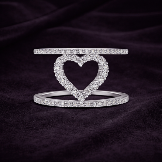 Open Heart Double Band Ring