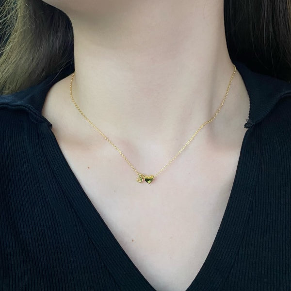 Heart and Initial Pendant Necklace