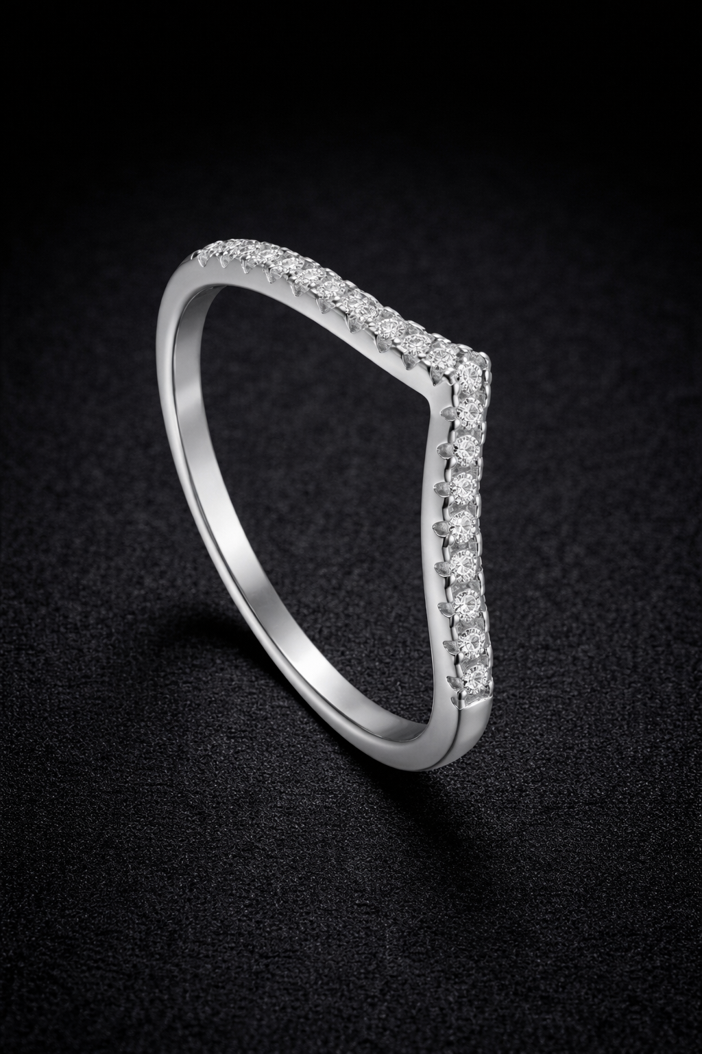 Wishbone Half Eternity Ring