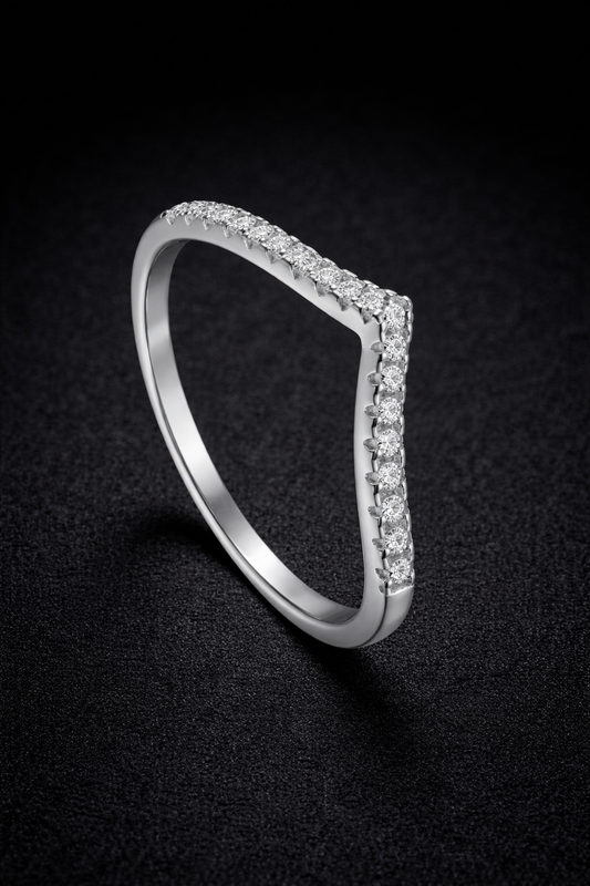 Wishbone Half Eternity Ring
