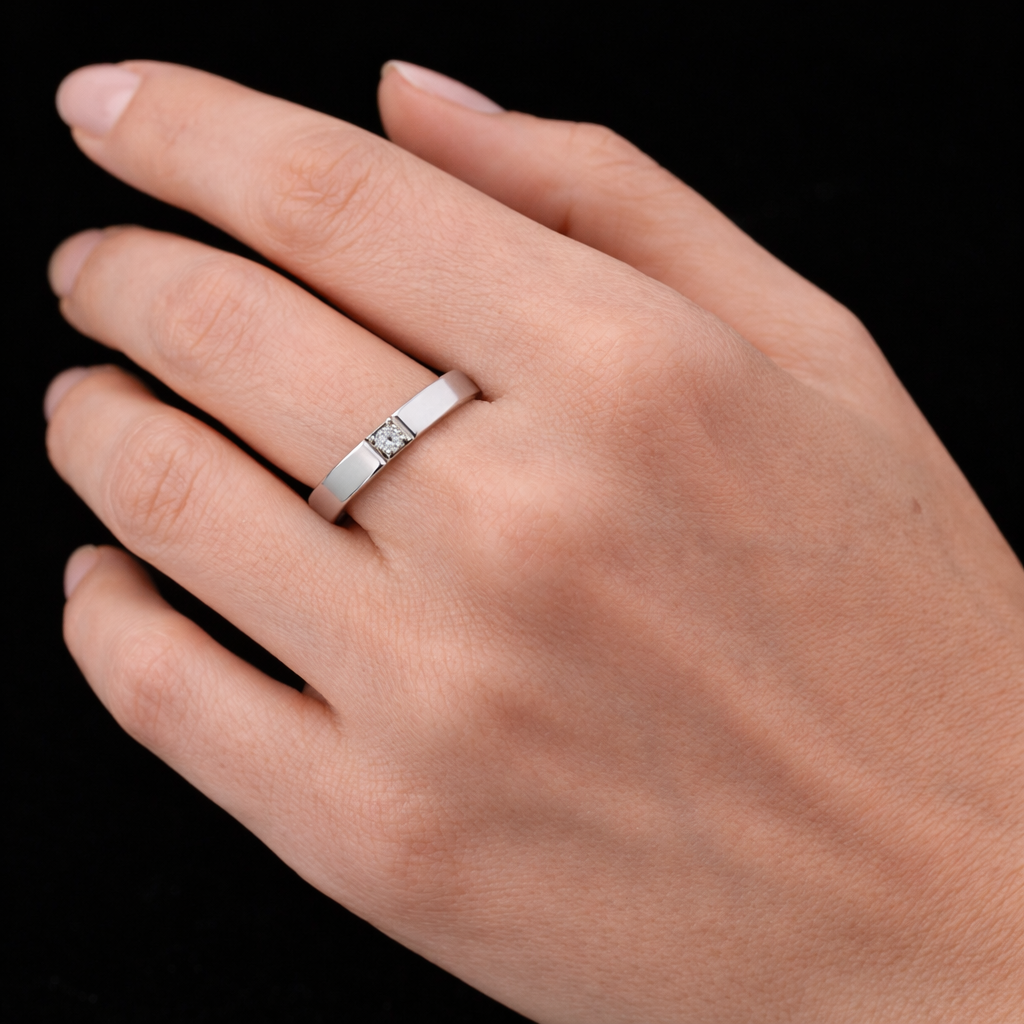 Solitaire Wedding Band