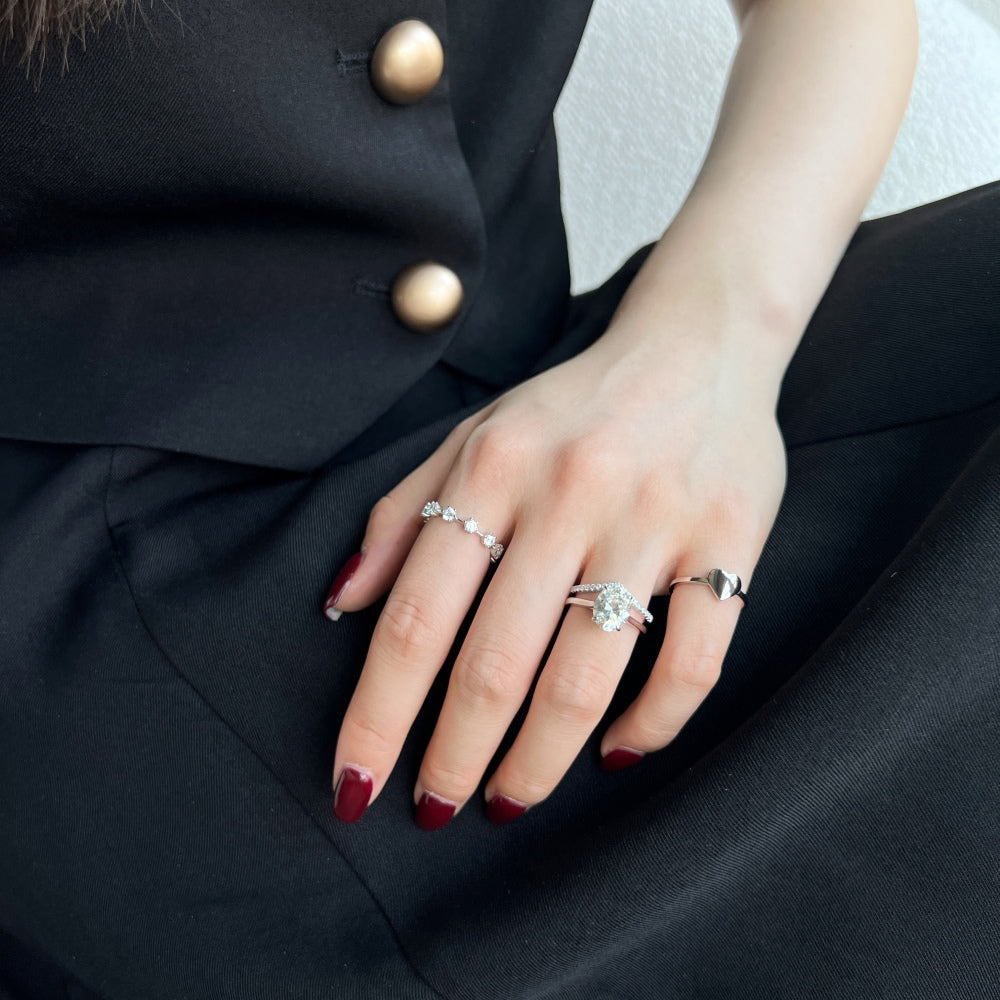 Wishbone Half Eternity Ring